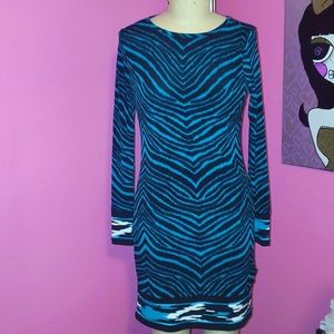 Blue and black zebra print Michael Kors dress